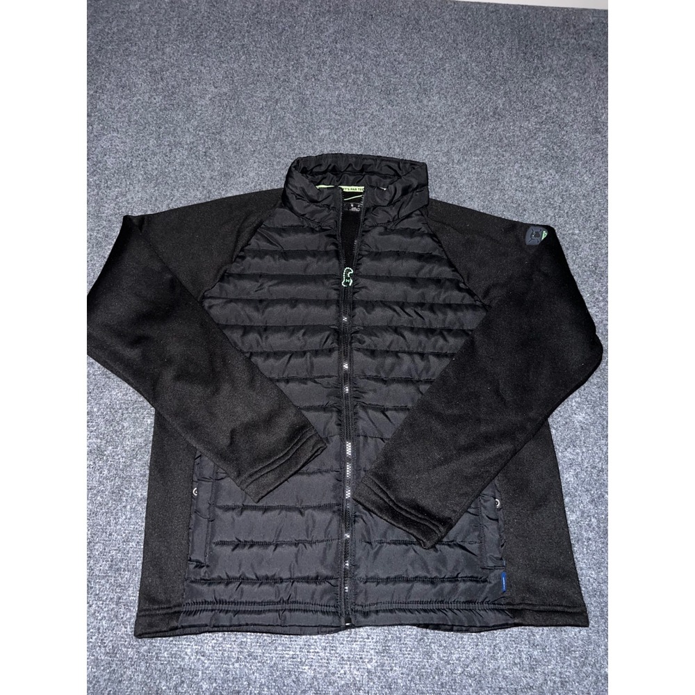Hawke & Co Performance Mens Large Black Quilted Hybrid Golf Jacket Full Zip